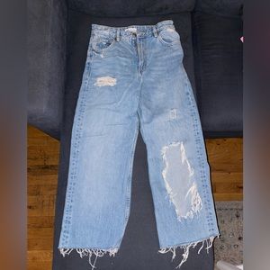 Zara high waisted cropped jeans
